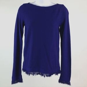 Ann Taylor Fringe Hem Sweater